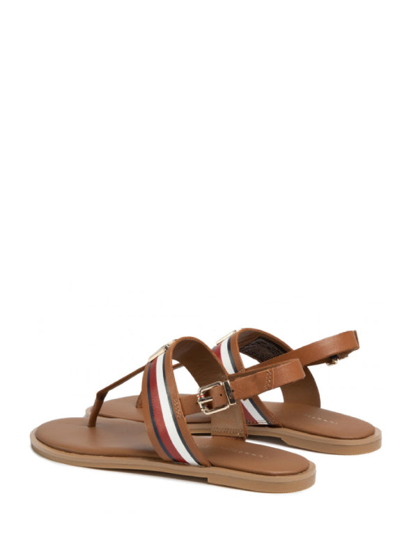 Corporate Leather Flat Sandal Summer Cognac / 36