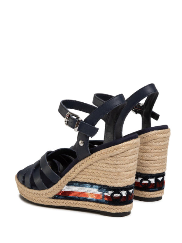 Tommy Sequins High Wedge Sandal Sport Navy / 36