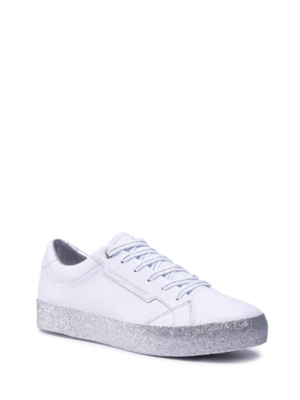 Glitter Foxing Dress Sneaker White/Silver / 36