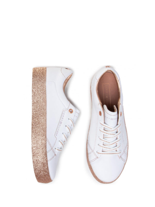 Glitter Foxing Dress Sneaker White/Gold / 36