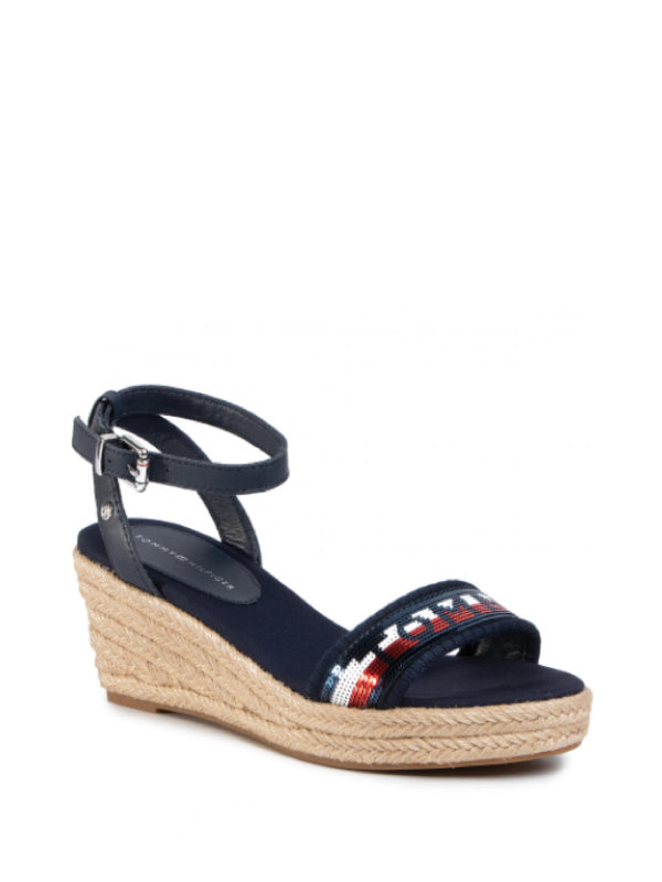 Tommy Sequins Mid Wedge Sandal Sport Navy / 36