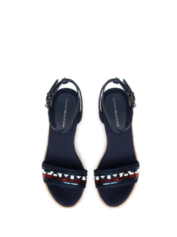 Tommy Sequins Mid Wedge Sandal Sport Navy / 36