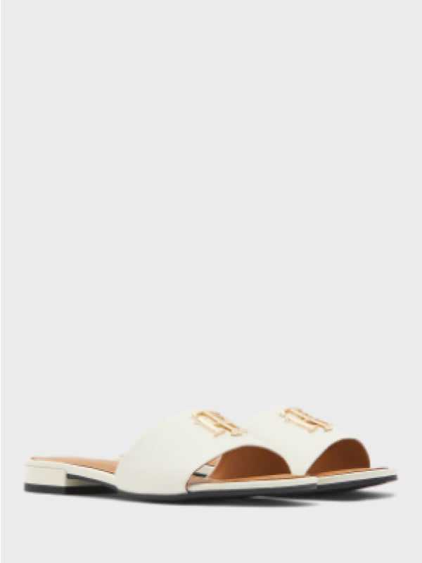 Th Hardware Flat Mule Ivory / 36