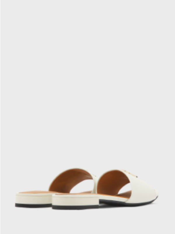 Th Hardware Flat Mule Ivory / 36