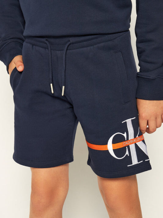 Monogram Stripe Sweatshort Peacoat / 10