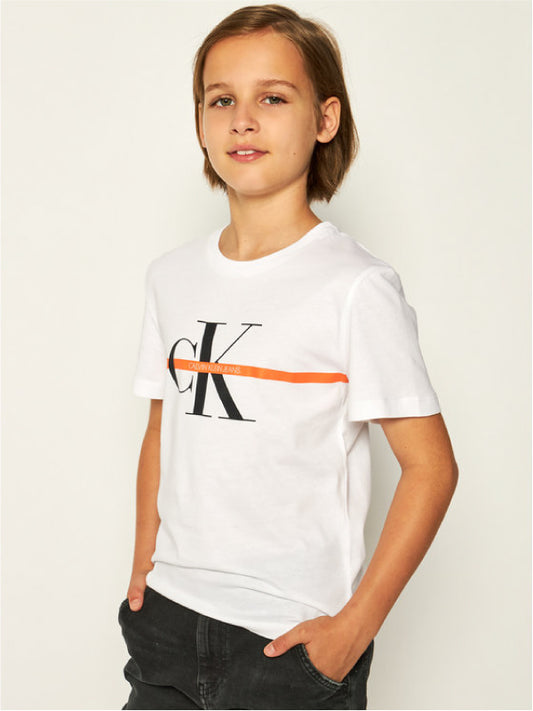 Monogram Stripe Ss T-Shirt Bright White / 10