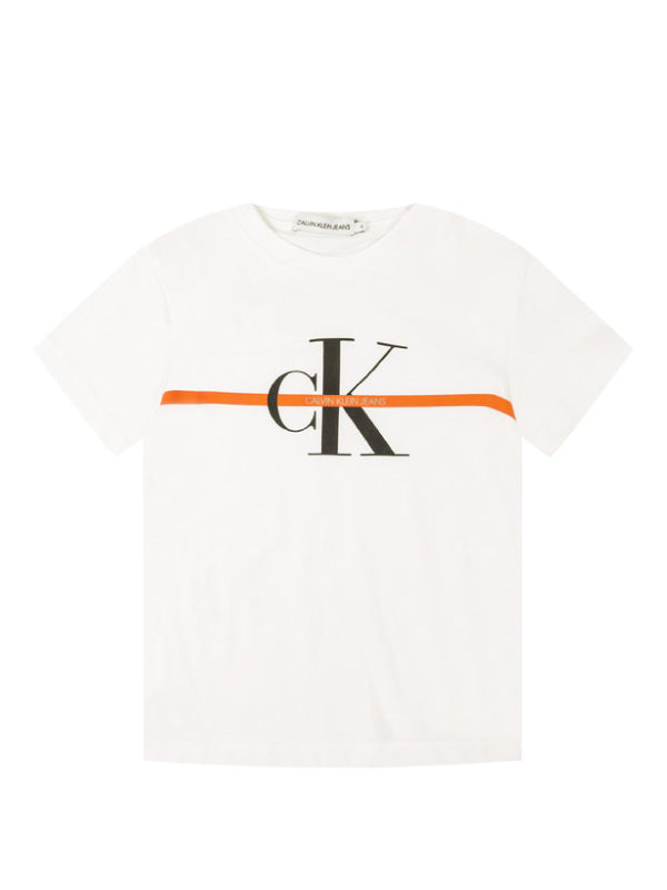 Monogram Stripe Ss T-Shirt Bright White / 10