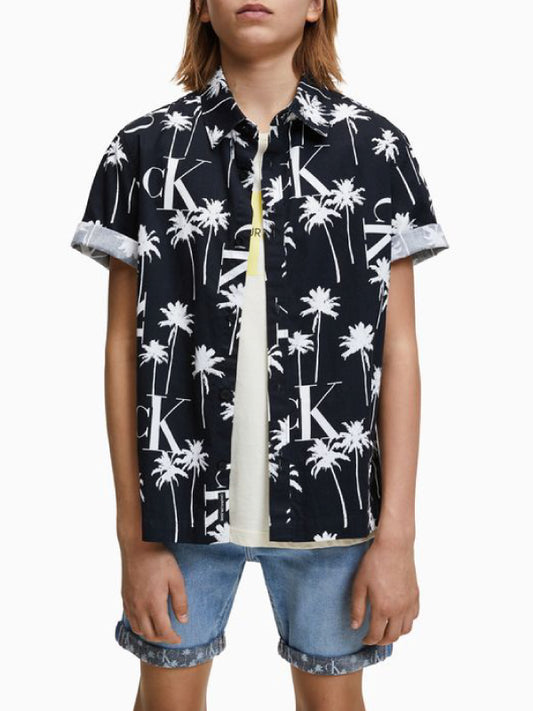 Palm Aop Ss Shirt CK Black AOP Palm / 10