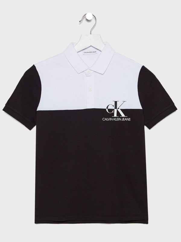 Monogram Block Ss Polo CK Black / 10