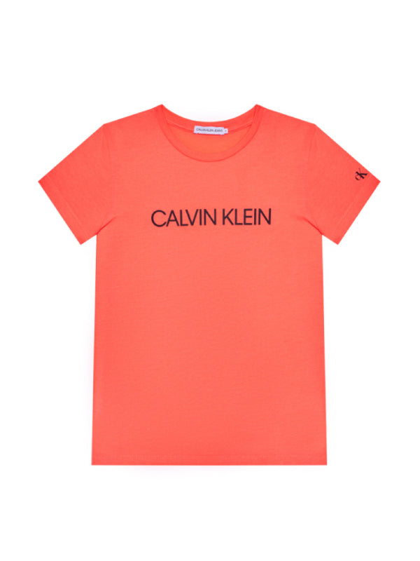 Institutional Slim T-Shirt Fiery Coral / 10