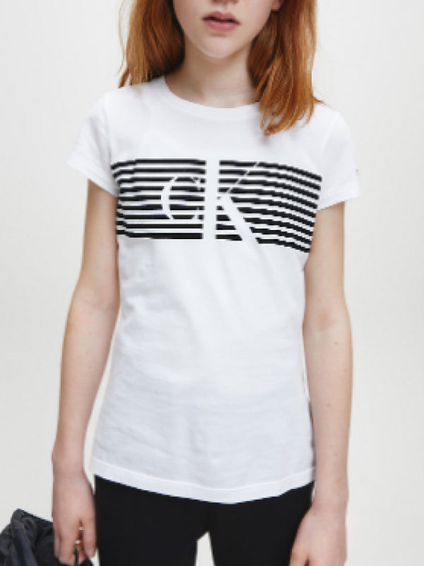 Striped Monogram Slim T-Shirt Bright White / 10