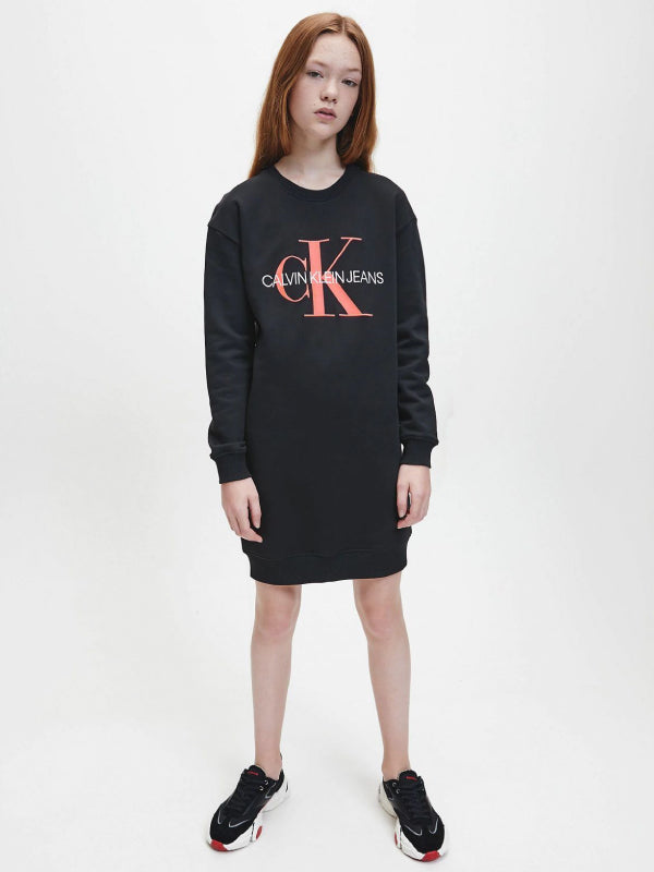 Neon Monogram Sweatshirt Dress CK Black / 10