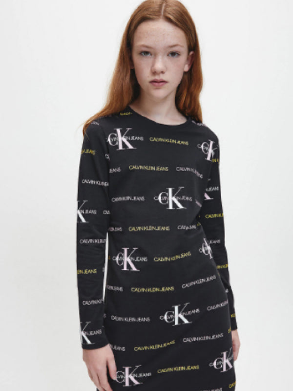 Mix Logo Dress CK Black Multicolor Logo / 10