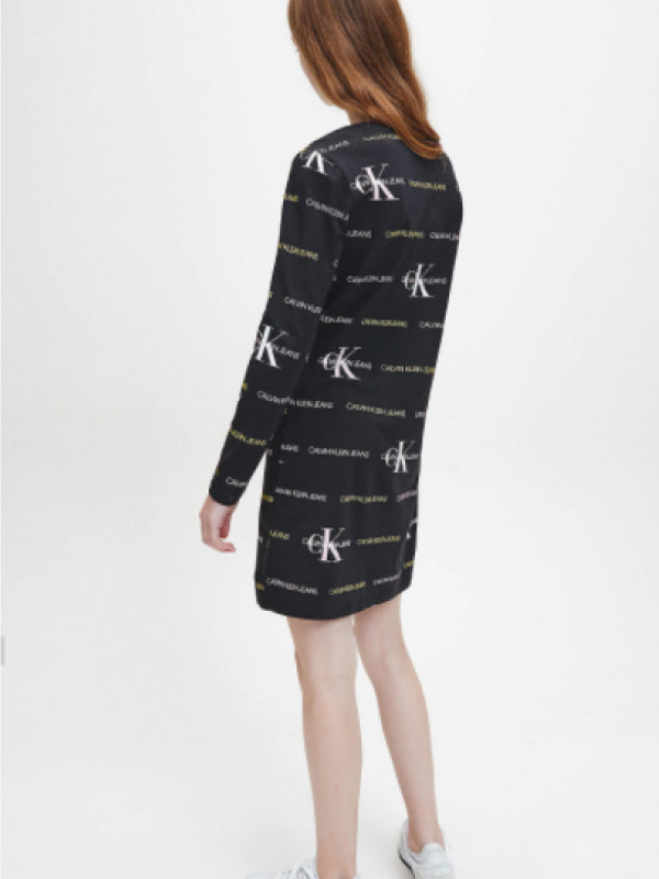 Mix Logo Dress CK Black Multicolor Logo / 10