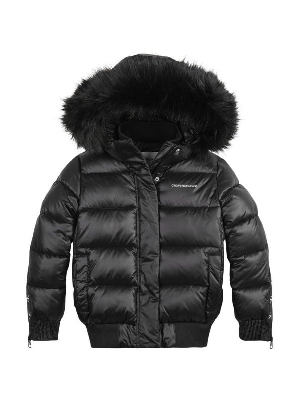 Shadow Metallic Jacket Fur Hood CK Black / 10