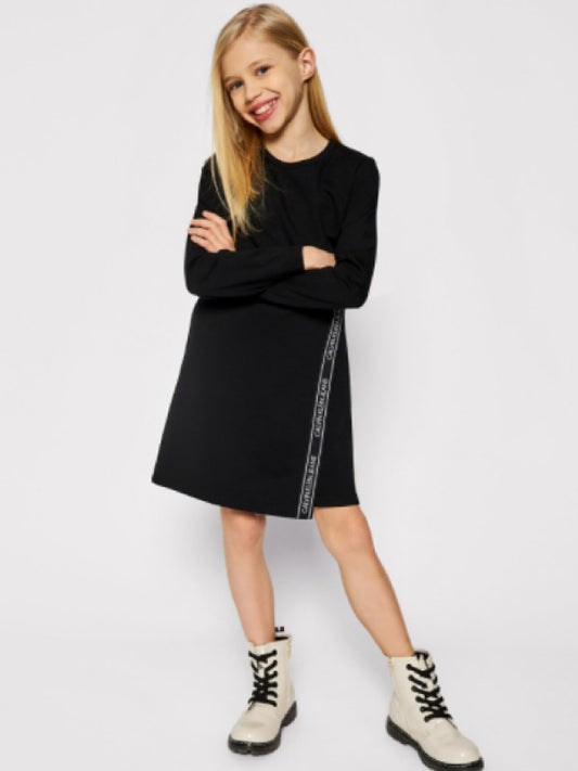 Logo Punto Ls Wrap Dress CK Black / 10