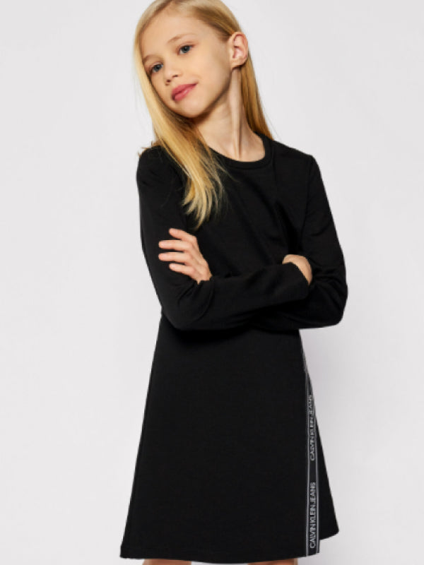 Logo Punto Ls Wrap Dress CK Black / 10