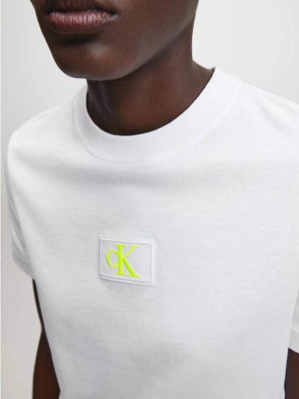 Ck Badge Cropped Tee Bright White / L