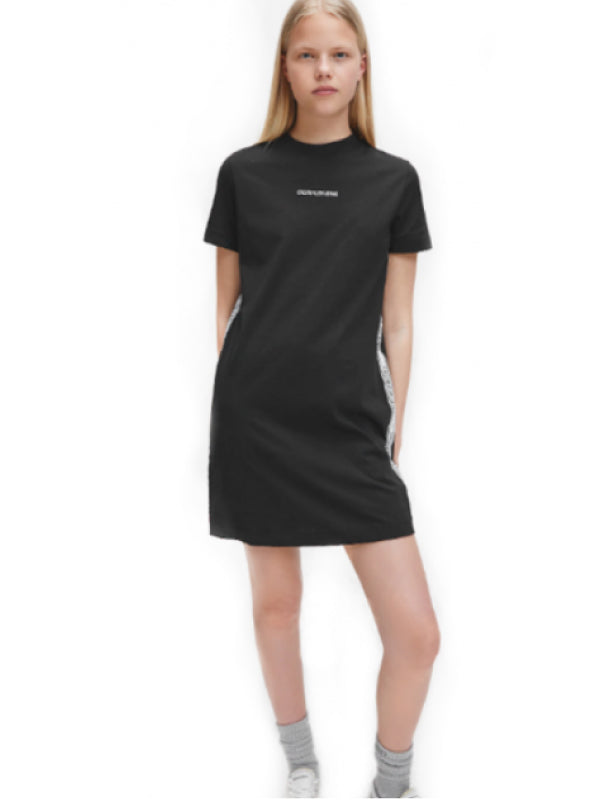 Side Tape T-Shirt Dress CK Black / L