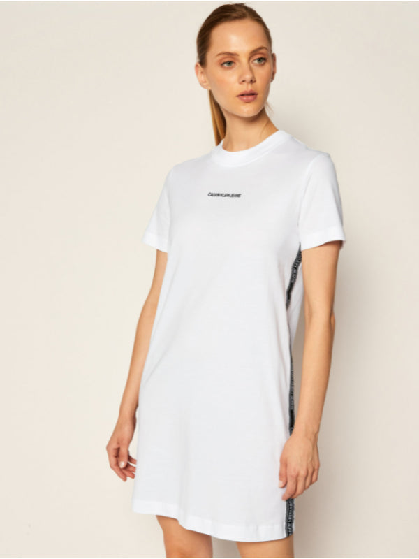 Side Tape T-Shirt Dress Bright White / L