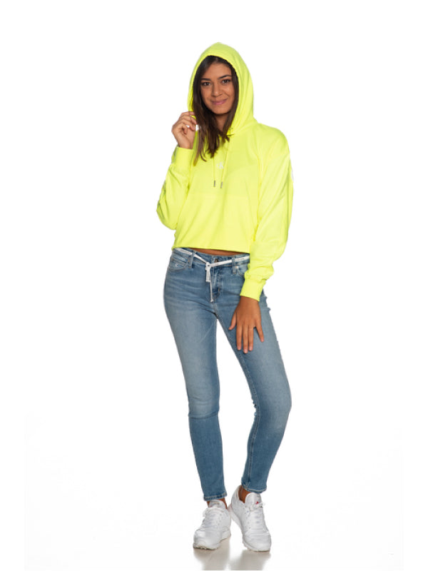 Puff Print Cropped Hoodie Safety Yellow / L