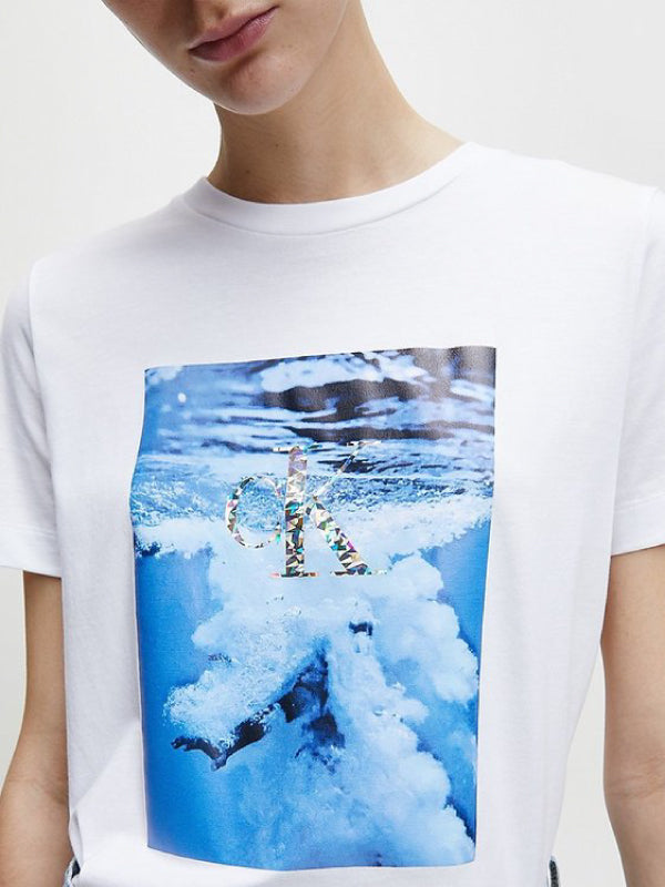 Water Photo Graphic Tee Bright White / L