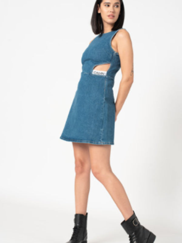 Cut Out Bodycon Dress BB190 - ICN MID BLUE ELASTIC / L