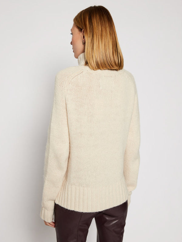 Ck Logo Roll Neck Sweater Soft Cream / S