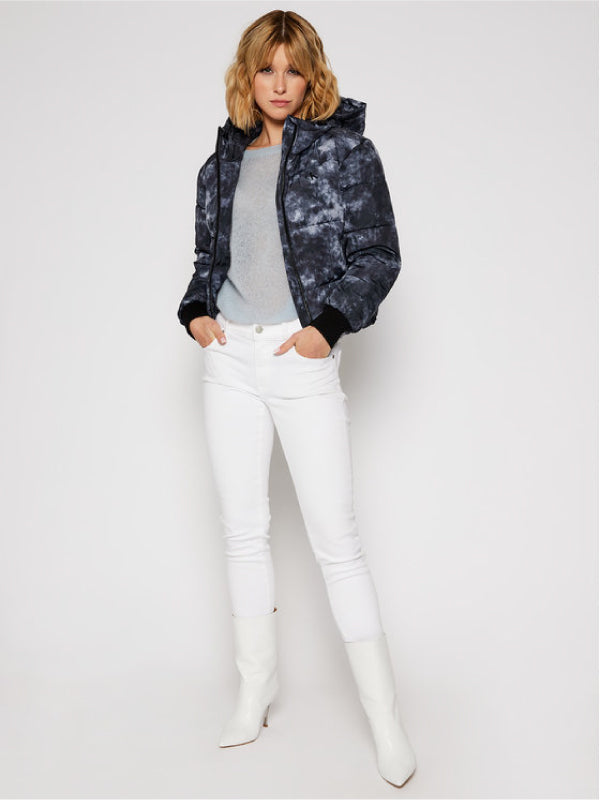 Cloud Print Hooded Puffer Jacket Cloud Print / L