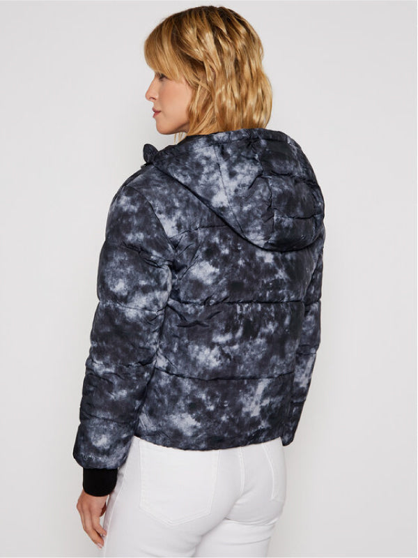 Cloud Print Hooded Puffer Jacket Cloud Print / L