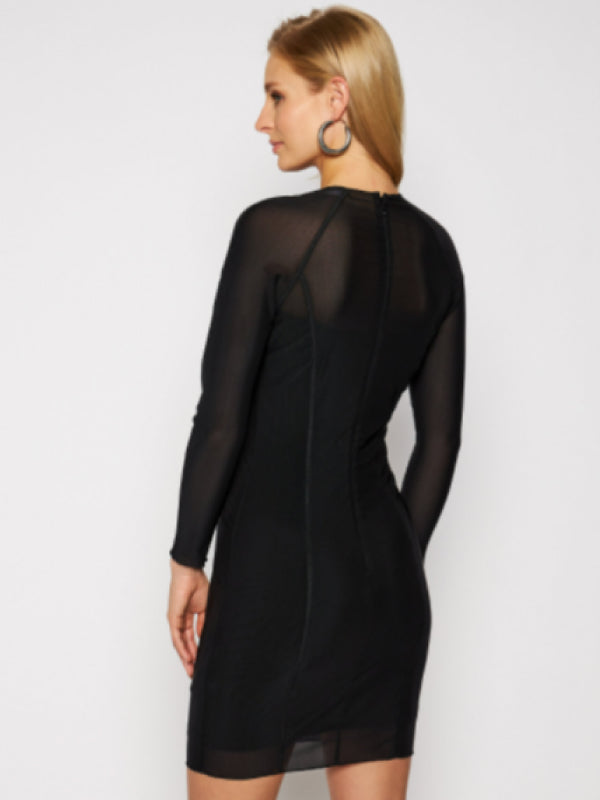 Body-Con Mesh Double Layer Dress CK Black / L