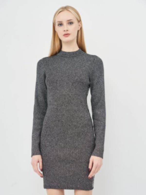 Silver Plaited Mn Sweater Dress Silver / L