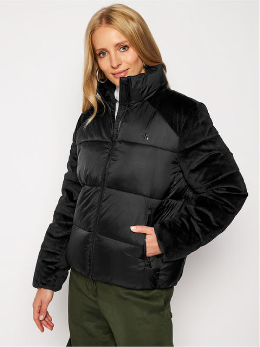 Mixed Media Velvet Puffer CK Black / L