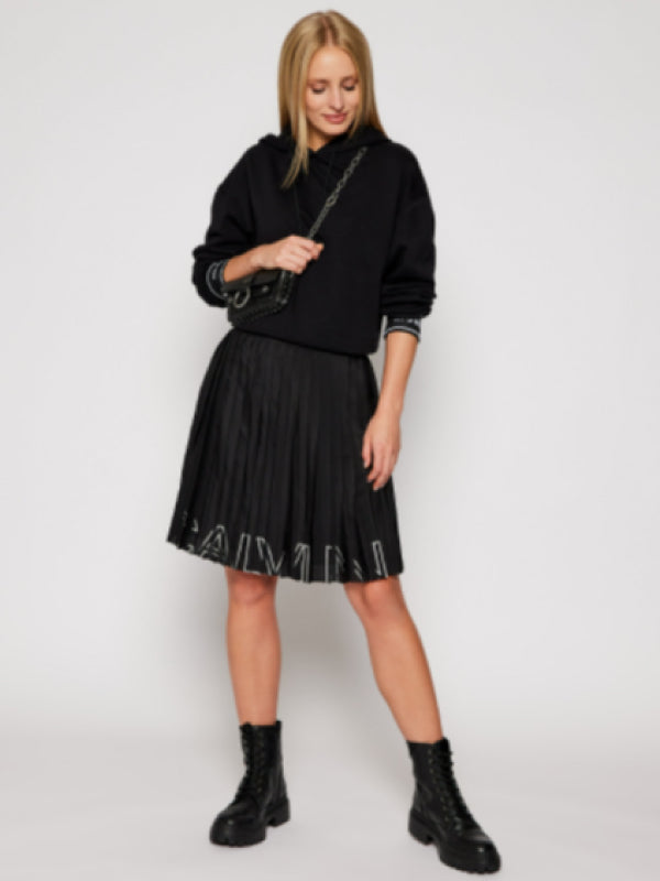 Pleated Statement Logo Skirt Ck Black / XL