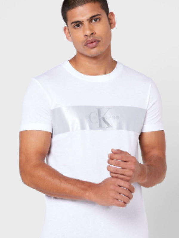 Reflect Stripe Monogram Slim Tee Bright White / L