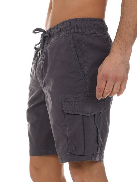 Simple Washed Cargo Short Abstract Grey / NI33