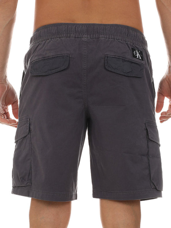 Simple Washed Cargo Short Abstract Grey / NI33