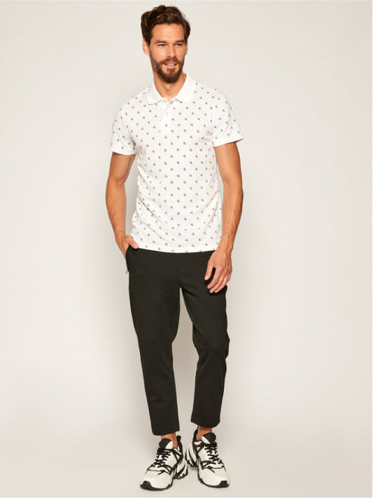 Ck Aop Mini Print Polo Bright White/Black / L