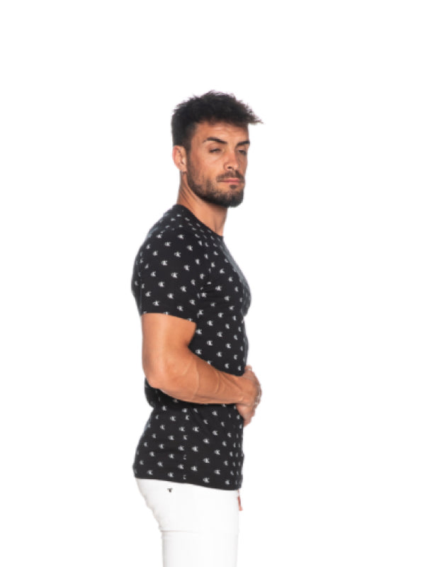 Ck Aop Slim Tee CK Black/white / L