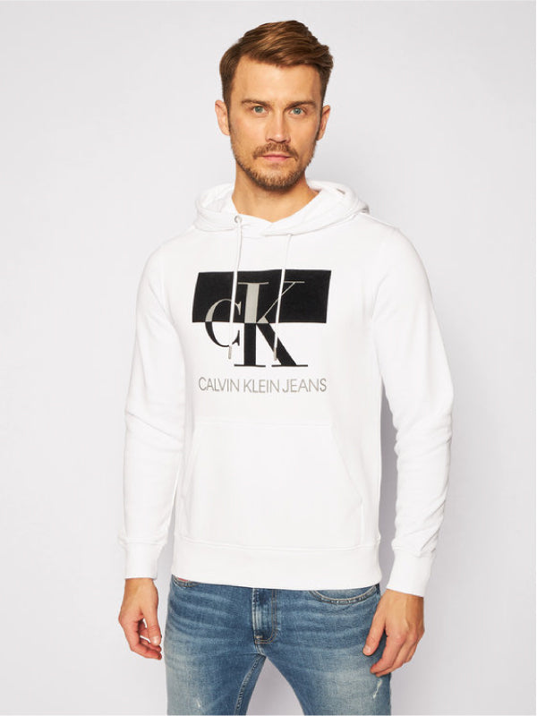 Big Ck Flock Hoodie Bright White / L