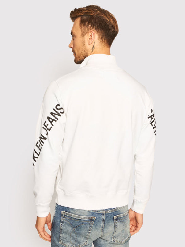 Stretch Logo Half Zip Bright White / XL