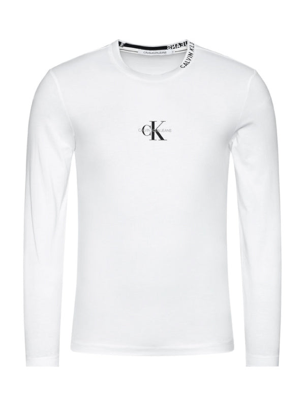 Center Monogram Ls Tee Bright White / L