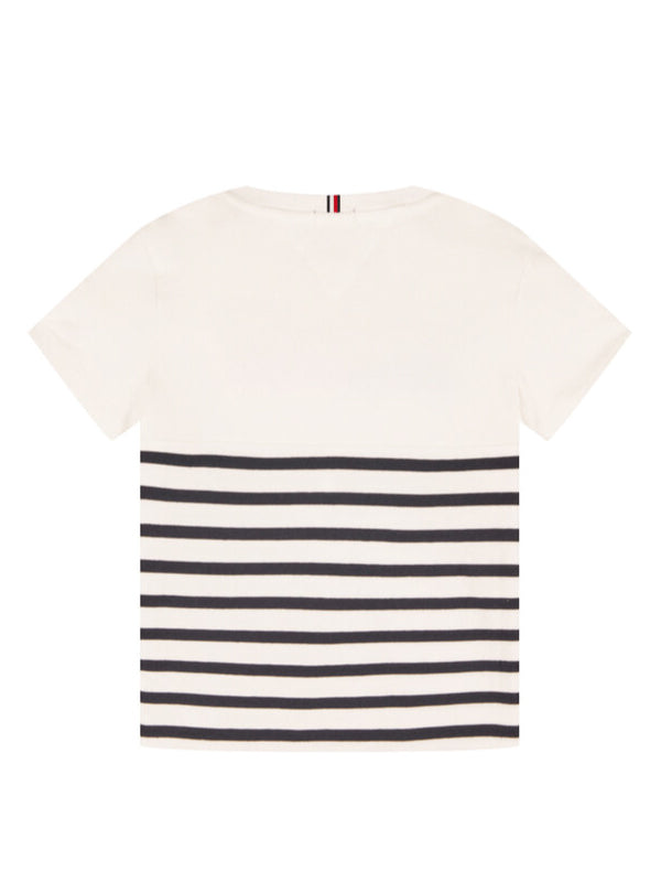 Mixed Artwork Stripe Tee S/S White 658-170 / 10