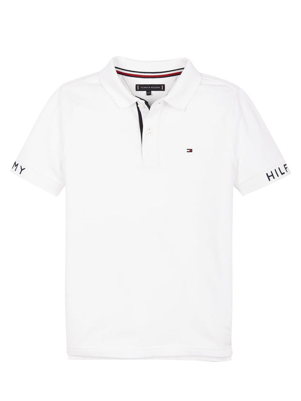 Sleeve Text Polo S/S White 658-170 / 10