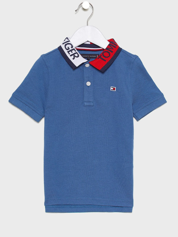 Intarsia Collar Polo S/S Audacious Blue 329-710 / 10