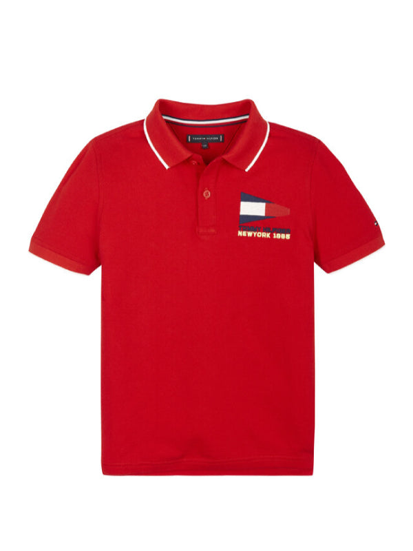 Badge Polo S/S Deep Crimson 106-880 / 10