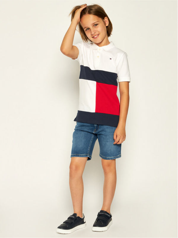 Colorblock Flag Polo S/S White 658-170 / 10