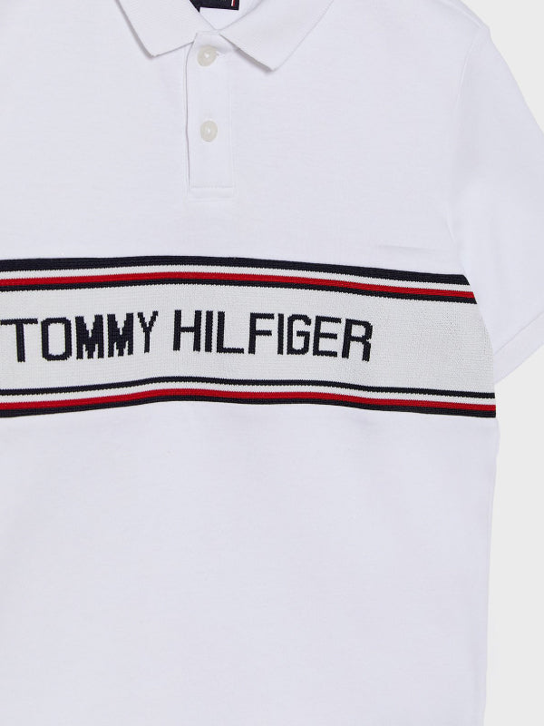 Th Intarsia Chest Polo S/S White / 10