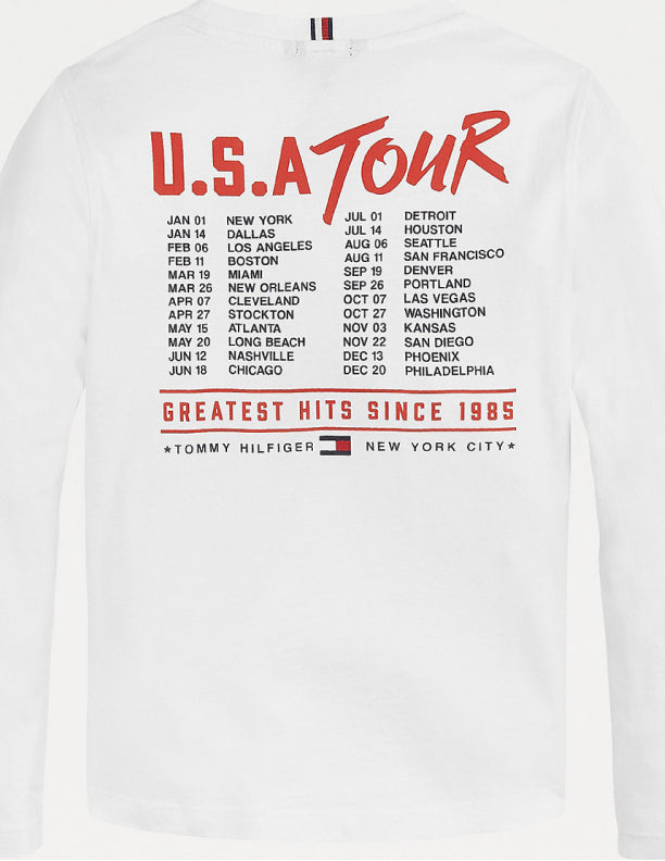 Tommy On Tour Tee L/S White / 10