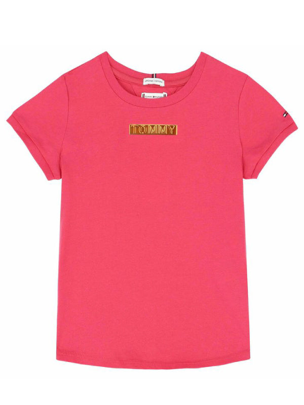 Tommy Foil Label Tee S/S Blush Red / 10